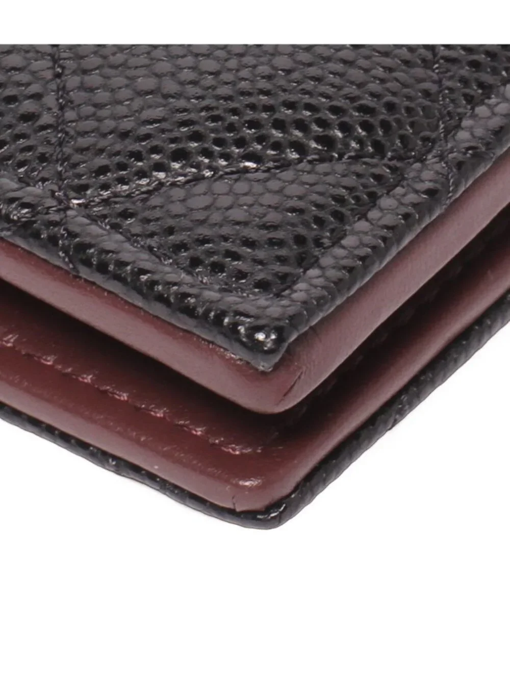 Chanel Bifold Wallet Passport Case Quilted Gold Caviar Leather